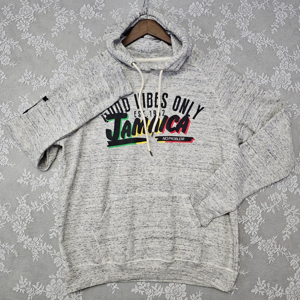 Good Vibes Only Jamaica Hoodie Sweatshirt Men's‎ Medium Pullover Hippie Skater